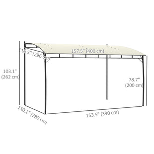 10' x 13' Outdoor Pergola with UV30+ Protection Canopy and Steel Frame for Porch, Patio, Deck, Backyard, Cream White