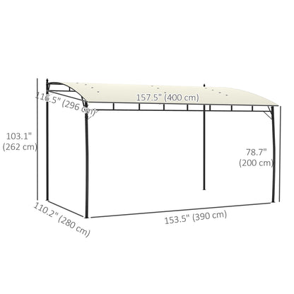 10' x 13' Outdoor Pergola with UV30+ Protection Canopy and Steel Frame for Porch, Patio, Deck, Backyard, Cream White