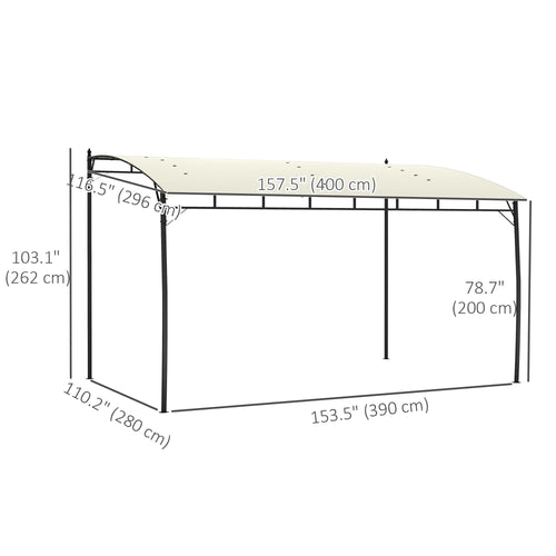 10' x 13' Outdoor Pergola with UV30+ Protection Canopy and Steel Frame for Porch, Patio, Deck, Backyard, Cream White