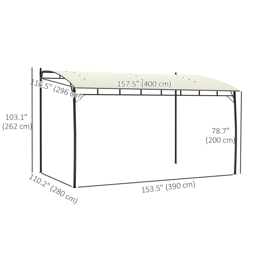 10' x 13' Outdoor Pergola with UV30+ Protection Canopy and Steel Frame for Porch, Patio, Deck, Backyard, Cream White