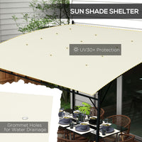 10' x 13' Outdoor Pergola with UV30+ Protection Canopy and Steel Frame for Porch, Patio, Deck, Backyard, Cream White