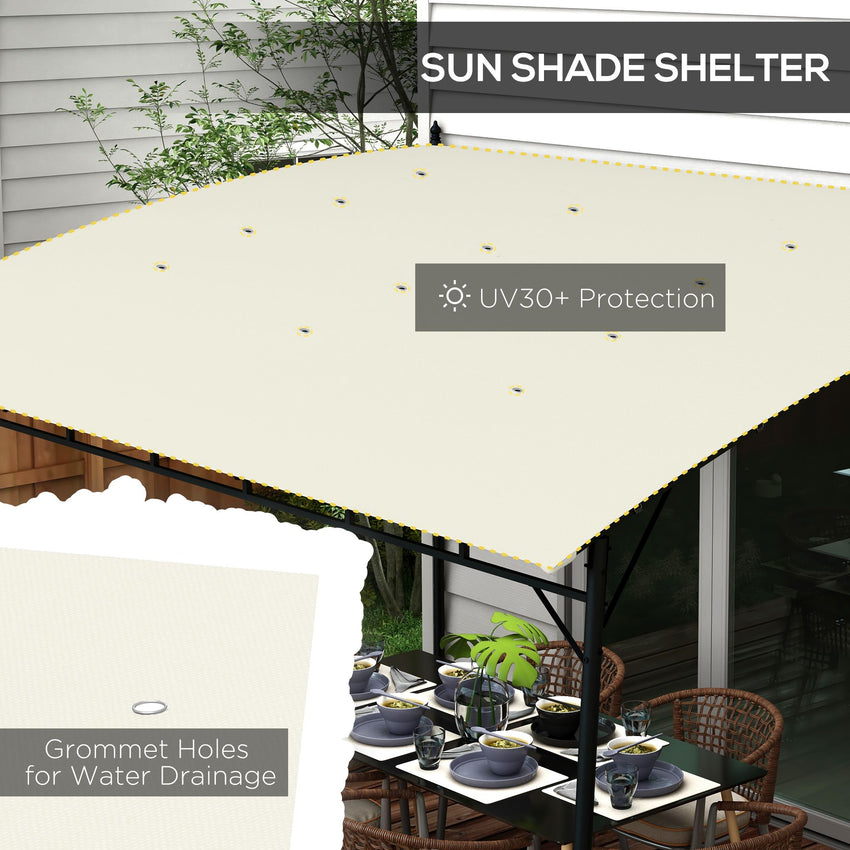 10' x 13' Outdoor Pergola with UV30+ Protection Canopy and Steel Frame for Porch, Patio, Deck, Backyard, Cream White