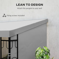 10' x 13' Wall Pergola, Outdoor Gazebo with 2 Curtains and 2 Nettings, UV Resistant, for Patio, Deck, Light Grey