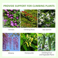 2 Pcs Garden Trellis for Climbing Plants, Outdoor Metal Trellis Plant Support Trellises for Patio, Lawn, Backyard