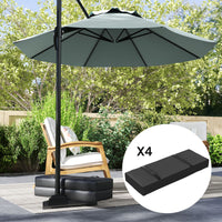 4PCS Patio Umbrella Base Weight Bag, Umbrella Stand Weights with Handles, 33 lbs with Sand Filling, Patio Umbrella Weights for Offset/Cantilever Umbrella Stand Base, Black