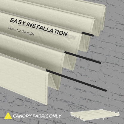 Pergola Canopy, Retractable Sun Shade Cover for 10' x 7' Pergola, UV30+ Protected, Cream White