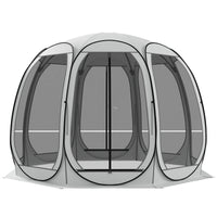 11' x 11.5' Screen Tent, Pop Up Camping Gazebo with Portable Carry Bag and 2 Doors, Cream White