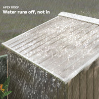 7' x 4' x 6' Garden Storage Shed Outdoor Patio Metal Tool Storage House w/ Foundation Kit and Double Doors Light Brown