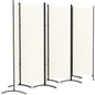 6 Panel Folding Room Divider, UV30+ Privacy Screen, Indoor Outdoor Privacy Panel with Stable Base, Beige
