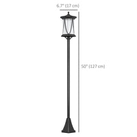 50" Solar Post Light, Cool White LED Outdoor Lamp, Waterproof IP44 for Patio, Garden, Backyard, Pathway