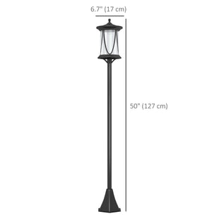50" Solar Post Light, Cool White LED Outdoor Lamp, Waterproof IP44 for Patio, Garden, Backyard, Pathway