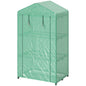 3 Tier Mini Greenhouse, Portable Flower Stand with Shelf Clips, Indoor Greenhouse with Steel Frame, Green