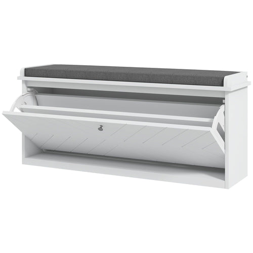 Shoe Storage with Seat, Upholstered Hallway Bench, Shoe Bench with Flip Drawer, Adjustable Shelf for 10 Pairs of Shoes