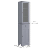 Tall Bathroom Cabinet, Bathroom Storage Cabinet with Drawers, 2 Doors and Adjustable Shelves, Grey
