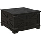 Farmhouse Coffee Table, Square Center Table with Flip-top Lids, Hidden Storage Compartment, Black