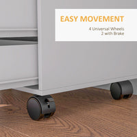 Mobile Filing Cabinet with 5 Drawers, Door and Adjustable Shelf, Rolling File Cabinet, Printer Table for Study