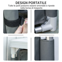 Camping Kitchen Station, Aluminum Camping Table Cook Cupboard with 2-Shelf and Carrying Bag for BBQ Party Picnics, Grey