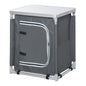 Camping Kitchen Station, Aluminum Camping Table Cook Cupboard with 2-Shelf and Carrying Bag for BBQ Party Picnics, Grey