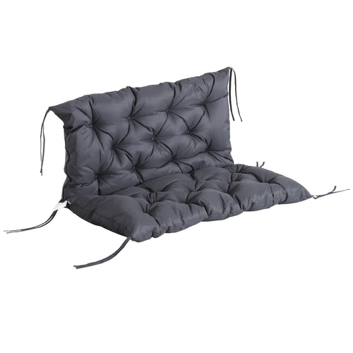 Porch Swing Cushion Garden Bench Cushion with Backrest, Non-Slip 2-seater Thick Pad, Swing Chair Mat Replacement for Indoor and Outdoor, 39.4" x 38.6", Dark Grey
