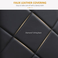 Dining Chairs Set of 4, Modern Accent Chair with High Back, Upholstery Faux Leather and Steel Legs for Living Room, Kitchen, Black