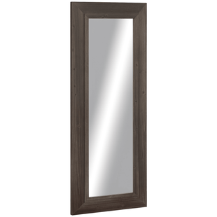 59" x 23.5" Full Length Mirror, Farmhouse Wall Mount and Leaner Floor Mirror, Vertical and Horizontal for Bedroom, Dark Brown