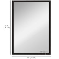 22" x 30" Bathroom Mirror for Wall, Rectangular Mirror for Living Room, Bedroom, Entryway, Black