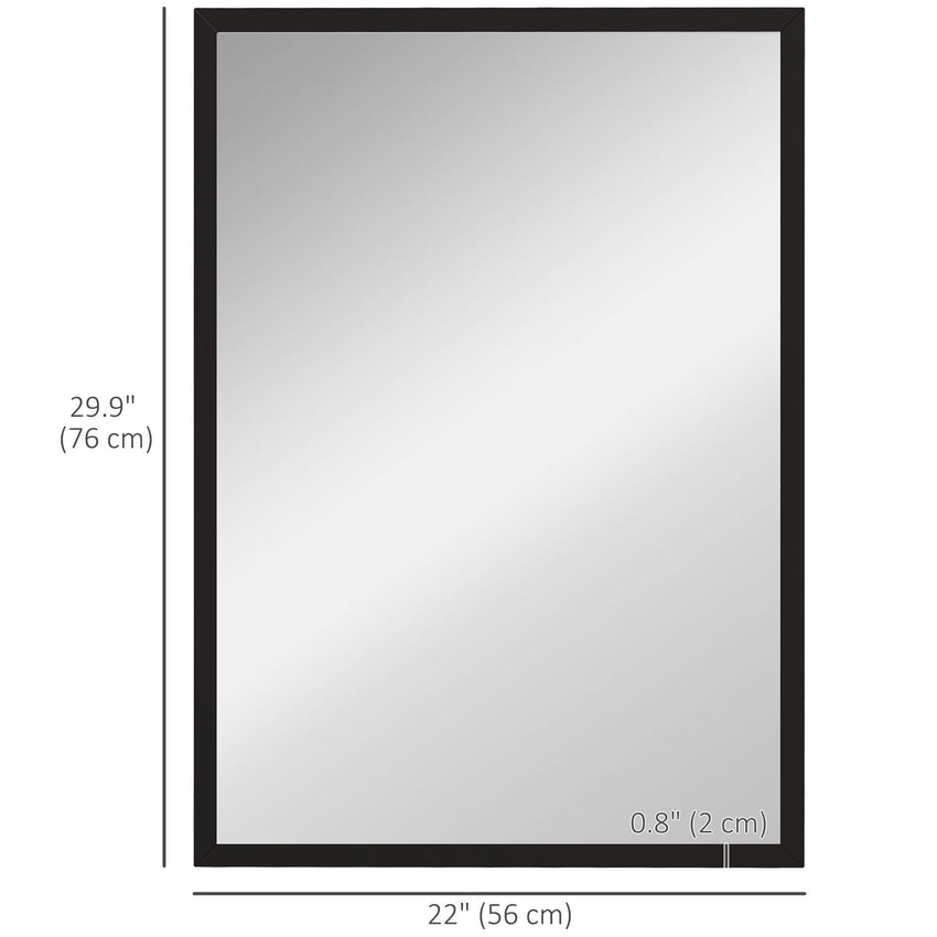 22" x 30" Bathroom Mirror for Wall, Rectangular Mirror for Living Room, Bedroom, Entryway, Black