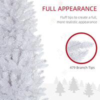 6ft Tall Pencil Artificial Christmas Tree with 479 Branch Tips with Steel Base, White