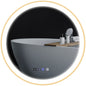 24" Round Bathroom Mirror with LED Lights, Wall Mounted Vanity Mirror with Anti-Fog Pad, Time and Temp Display, Gold