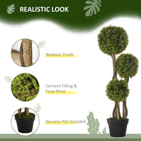Set of 2 3FT Artificial Tree Bamboo Tree Fake Plants in Pot for Home Office Living Room Decor, Green