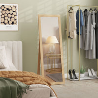 58" x 20" Floor Standing Mirror, Full Body Mirror for Bedroom, Living Room, Oak