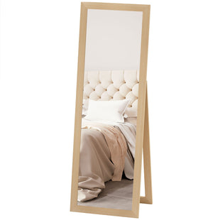 58" x 20" Floor Standing Mirror, Full Body Mirror for Bedroom, Living Room, Oak