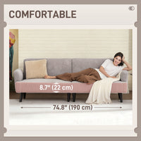 Modern Couch, 3 Seater Sofa, Corduroy Loveseat with Rubberwood Legs and Extra-Wide Seat, Light Grey