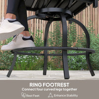 Outdoor Bar Stools Set of 2, Bar Height Swivel Patio Chairs with Cushion, Pillow Footrest for Poolside, Backyard