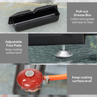 2 Burner Liquefied Gas Grill, Portable Tabletop BBQ Grill, for Camping, Picnic, Silver