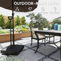 Patio Umbrella Base with Adjustable Wheels and Handle, Outdoor Patio Umbrella Stand, Filled Up to 121lbs with Stand, 99lbs with Water for Garden Poolside, Black
