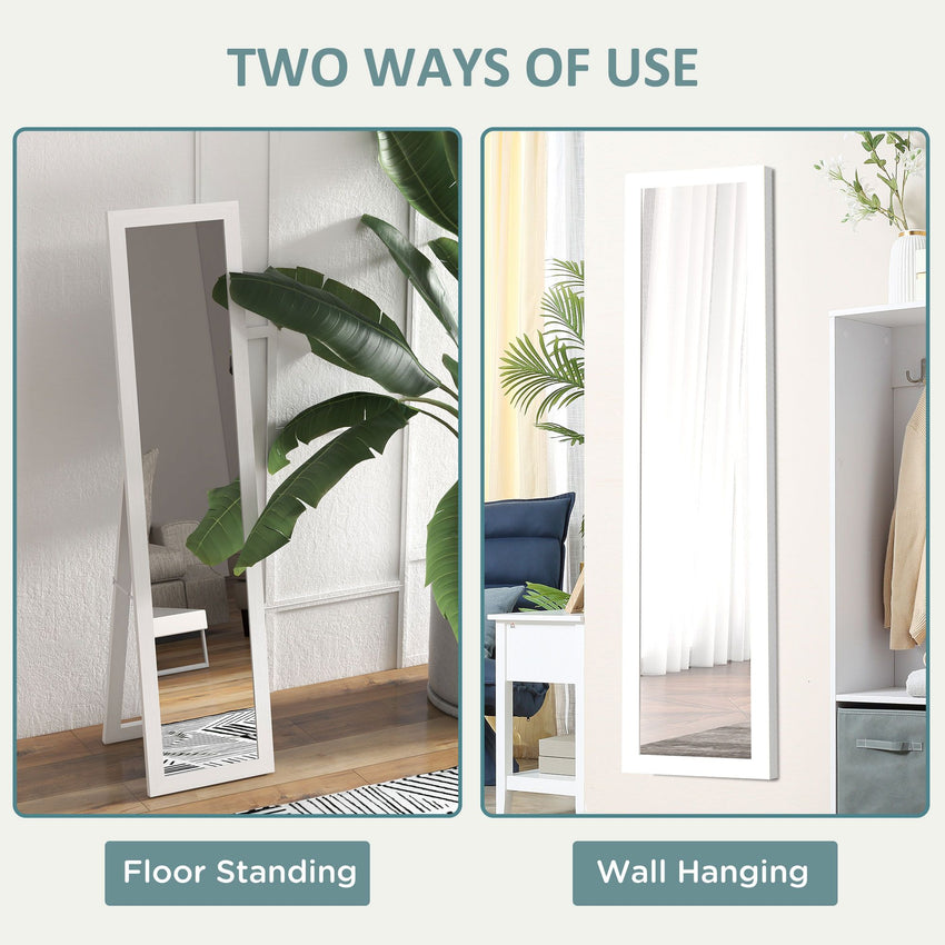 15" x 62" Full Length Mirror for Bedroom, Free Standing Dressing Mirror, Wall Mirror for Living Room, White