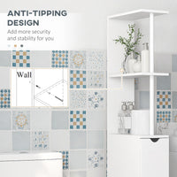 Tall Bathroom Storage Cabinet, Narrow Bathroom Cabinet with Drawers and Open Shelves for Small Spaces, White