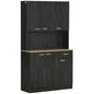 71" Kitchen Buffet with Hutch, Freestanding Kitchen Cabinet with Doors, Drawers, Microwave Counter, Black