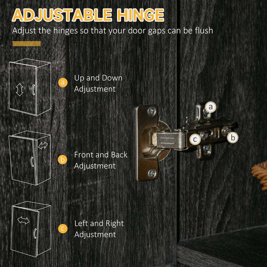 71" Kitchen Buffet with Hutch, Freestanding Kitchen Cabinet with Doors, Drawers, Microwave Counter, Black