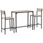Industrial Bar Table Set Counter Height 3 Piece and 2 High Back Stools Set Dining Table Set for Small Space in the Dining Room