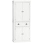 72.5" Kitchen Pantry Cabinet, Freestanding Storage Cabinet with 4 Doors, Drawer and Adjustable Shelves, White