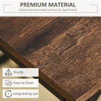 5 Pieces Industrial Rectangular Bar Table Set, Dining Table Set Breakfast Table with 4 Stools for Dining Room, Kitchen, Dinette, Rustic Brown