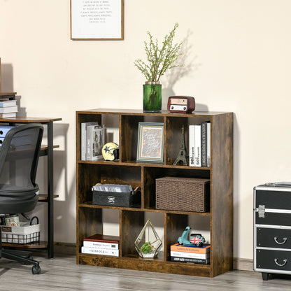 Storage Shelf 3-Tier Bookcase Display Rack Home Organizer for Home Office, Living Room, Playroom, Rustic Brown