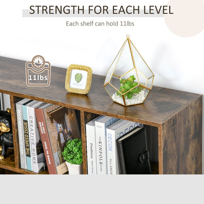 Storage Shelf 3-Tier Bookcase Display Rack Home Organizer for Home Office, Living Room, Playroom, Rustic Brown