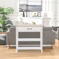 30" Console Table, Modern Narrow Entryway Table with Drawer and 2 Shelves, Sofa Table for Living Room, Hallway, White