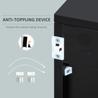 High Gloss Buffet Sideboard with 2 Drawers, 2 Doors and Adjustable Shelf, Kitchen Storage Cabinet with Push Open Design, Grey and Black