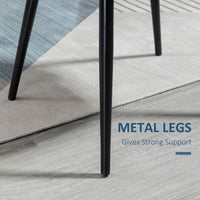 Set of 2 Mid-Back Dining Chair, Mid-Back Velvet-touch Upholstery Kitchen Chair for Living Room Dining Room, Dark Blue