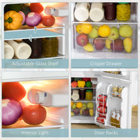 3.2 Cu Ft Compact Refrigerator, Mini Fridge with Freezer, Adjustable Shelves and Reversible Doors for Bedroom, White