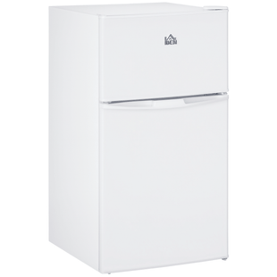 3.2 Cu Ft Compact Refrigerator, Mini Fridge with Freezer, Adjustable Shelves and Reversible Doors for Bedroom, White